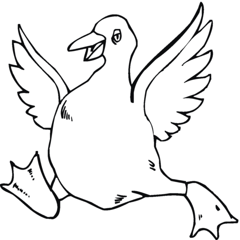 Happy Goose Coloring Page